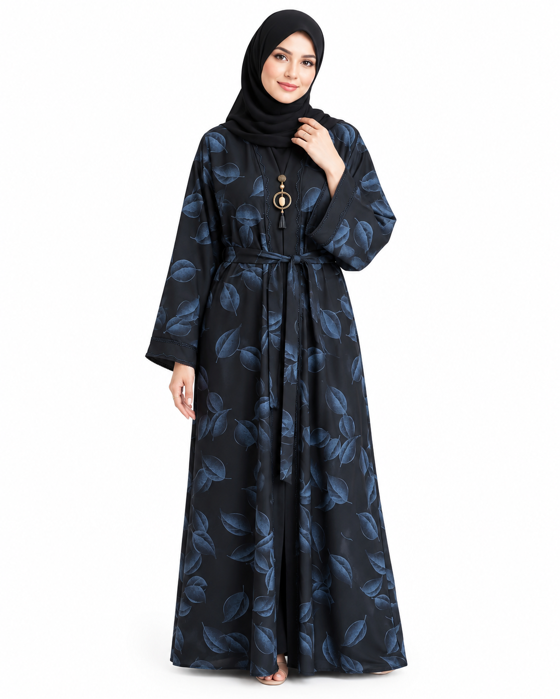Out Digital Print Abaya
